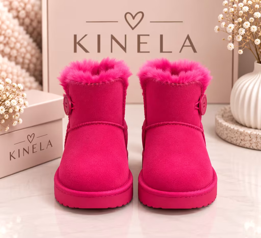 Kendall bundás bokacsizma – pink