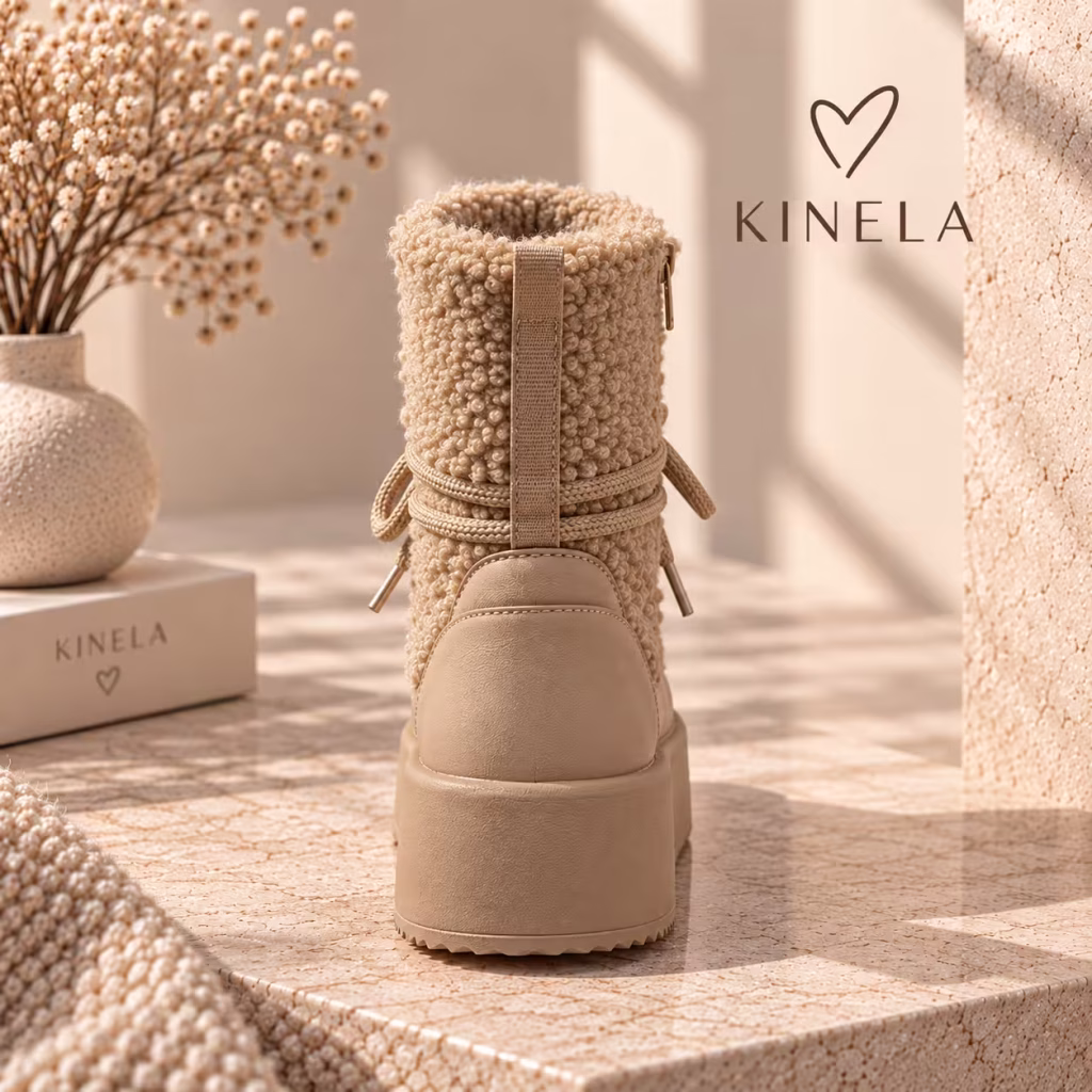 Nova teddy platform bokacsizma – bézs